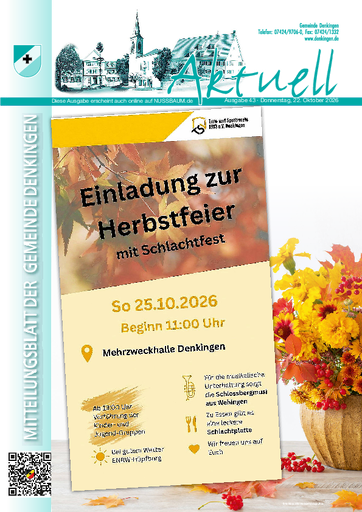NUSSBAUM+ Premium - Aktuell – Mitteilungsblatt der Gemeinde Denkingen