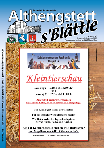 NUSSBAUM+ Premium - `s Blättle – Amtsblatt der Gemeinde Althengstett