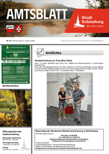 NUSSBAUM+ Premium - Amtsblatt Stadt Schömberg mit Stadtteil Schörzingen
