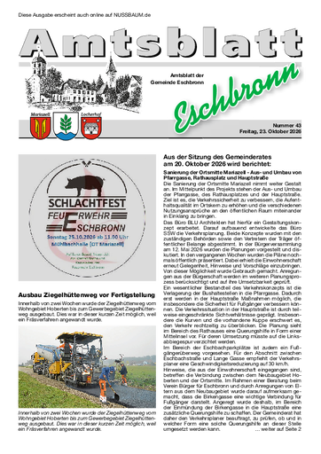 NUSSBAUM+ Premium - Amtsblatt der Gemeinde Eschbronn