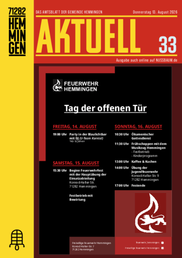 NUSSBAUM+ Premium - Hemmingen Aktuell – Das Amtsblatt der Gemeinde Hemmingen