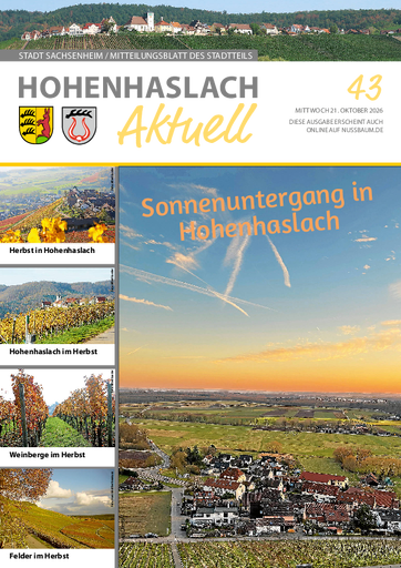 NUSSBAUM+ Premium - Aktuell – Mitteilungsblatt des Stadtteils Hohenhaslach