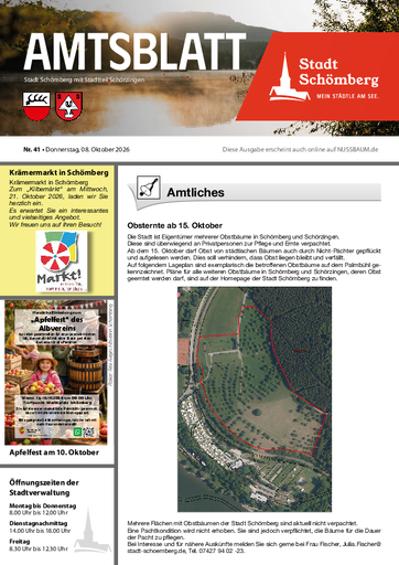 NUSSBAUM+ Premium - Amtsblatt Stadt Schömberg mit Stadtteil Schörzingen